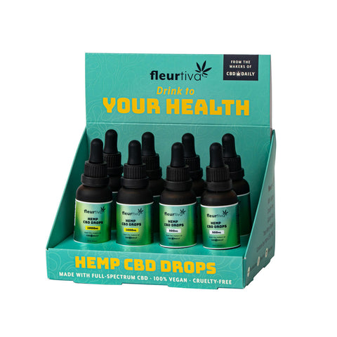 Fleurtiva Hemp CBD Drops 8pc Display