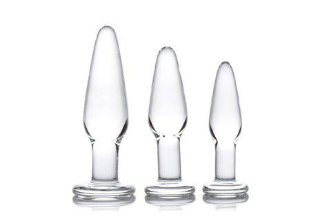 Dosha 3 Piece Glass Anal Plug Kit