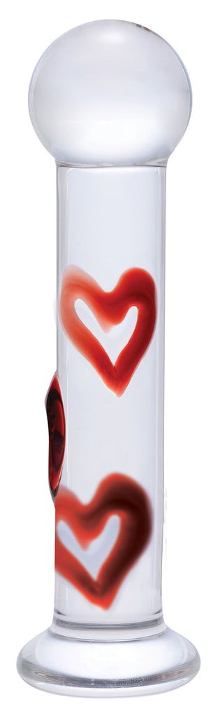 Lil Hearts Glass Plug With Raised Heart Texture