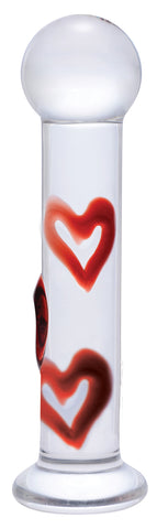 Lil Hearts Glass Plug With Raised Heart Texture
