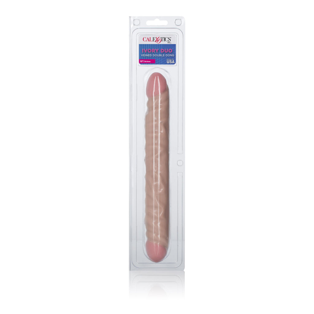 Ivory Duo Inches Veined Double Dong