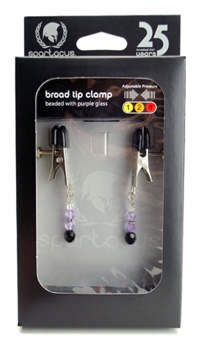 Beaded Clamps - Adjustable Broad Tip - Purple