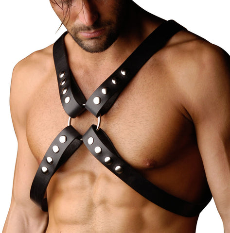 Strict Leather 4 Strap Chest Harness - Small -  Medium