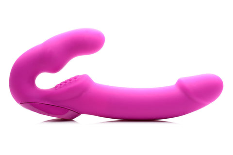 Evoke Rechargeable Vibrating Silicone Strapless Strap on -