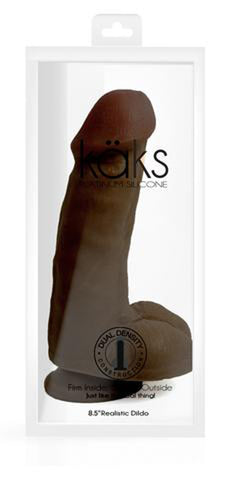 Kaks Dual-Density Platinum Silicone Dildo - Hard - Dark