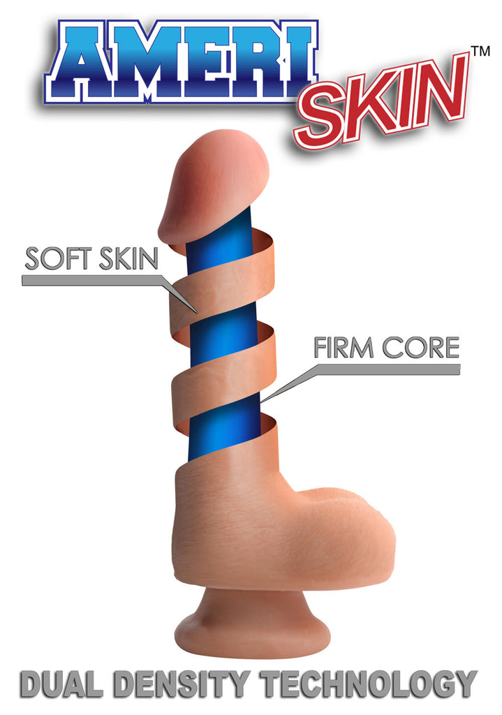 9 Inch Ultra Real Dual Layer Suction Cup Dildo - Medium Tone Skin