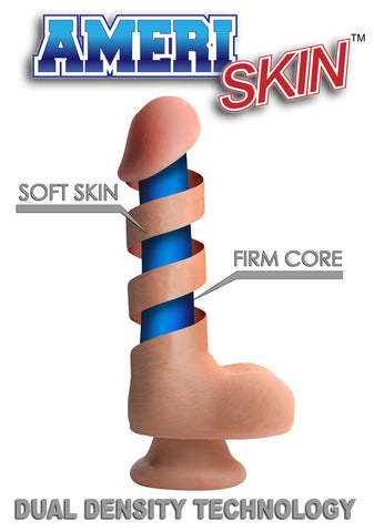 9 Inch Ultra Real Dual Layer Suction Cup Dildo - Medium Tone Skin