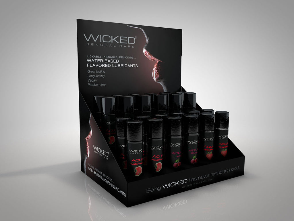 Aqua Flavored Water-Based Lubricant - 24ct Display